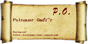 Polnauer Omár névjegykártya